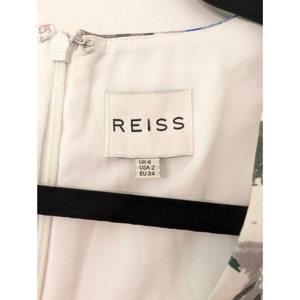REISS Floral Calin Spring Summer Floral Fit and Flare Dress Size 2 - Picture 2 of 4